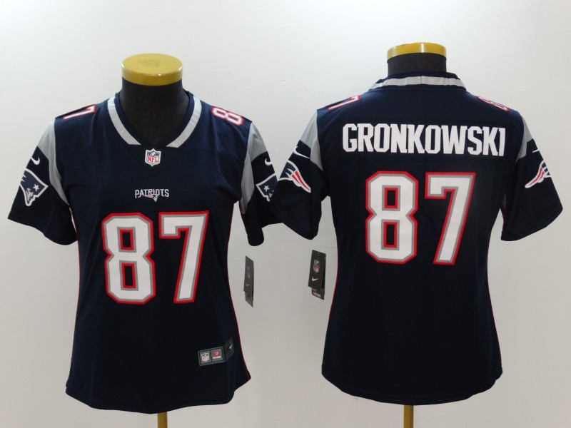 Women's New England Patriots #87 Rob Gronkowski Navy Limited Stitched NFL Jersey